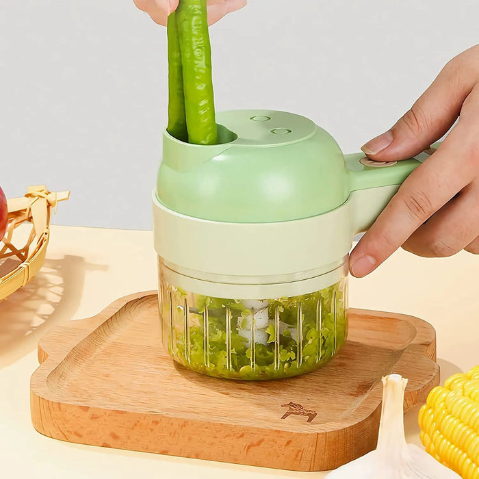 4 in 1 Handheld Electric Vegetable Cutter Set Multifunctional Hand Held Food Processor Portable Wireless Vegetable Chopper Slice